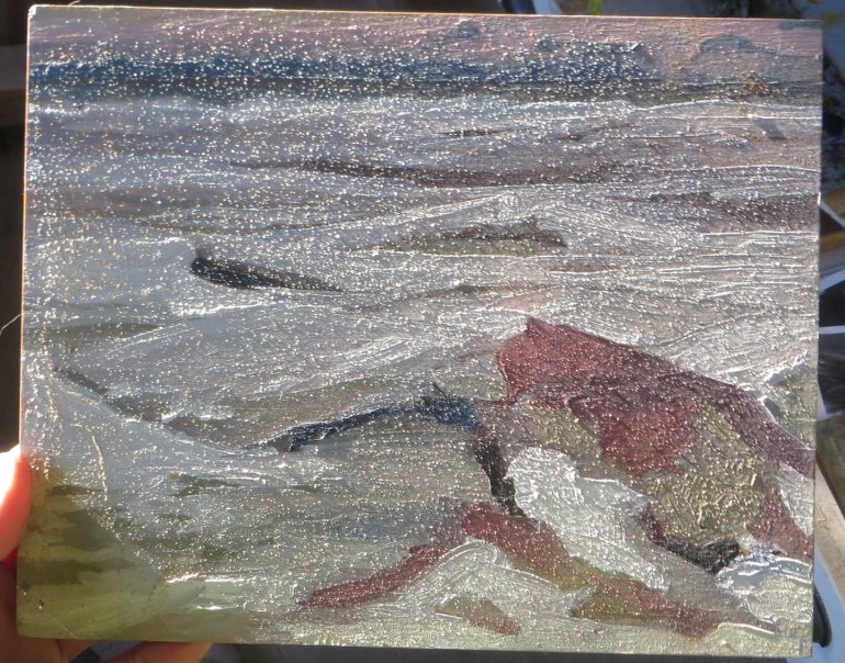 ice chunks on lake sandy 8x10